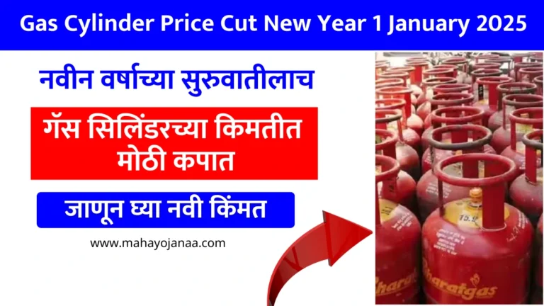 Gas Cylinder Price Cut New Year 1 January 2025: नवीन वर्षाच्या सुरुवातीलाच गॅस सिलिंडरच्या किमतीत मोठी कपात, जाणून घ्या नवी किंमत!