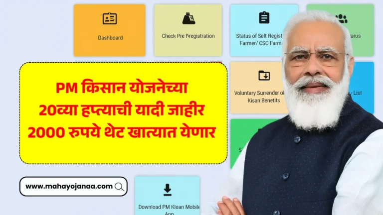 PM Kisan Beneficiary List: PM किसान योजनेच्या 20व्या हप्त्याची यादी जाहीर – 2000 रुपये थेट खात्यात येणार! तुमचं नाव आहे का?