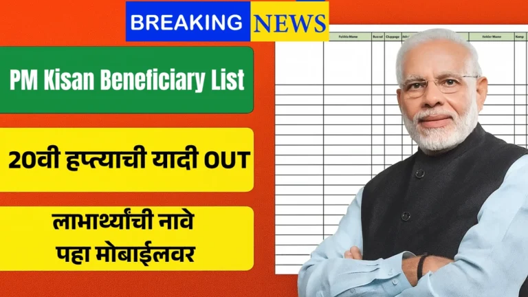 PM Kisan Beneficiary List 2025: PM किसान योजना 20वी हप्त्याची यादी OUT! लाभार्थ्यांची नावे पहा मोबाईलवर